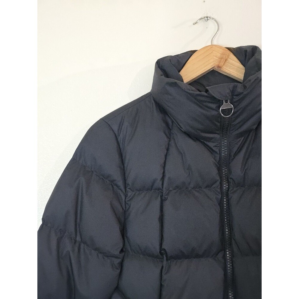 ATHLETA Downtown Puffer Jacket Parka Womens Size Small Black Zip Logo - Picture 3 of 12